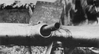 Ho-301 cannon on Tojo fighter, (1945)