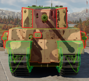 With the GWP modification enabled, the potential weakspots are highlighted in red